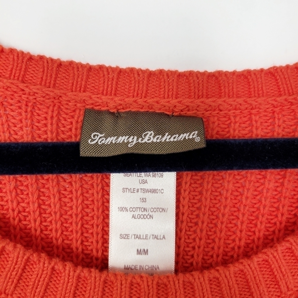 Tommy Bahama Orange Long Sleeve Beach Side Zip Sweater Dress Size Medium - Picture 8 of 10